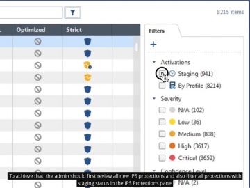 Check Point: R80.10 Policy Management – IPS Protections in Detect (Staging) State